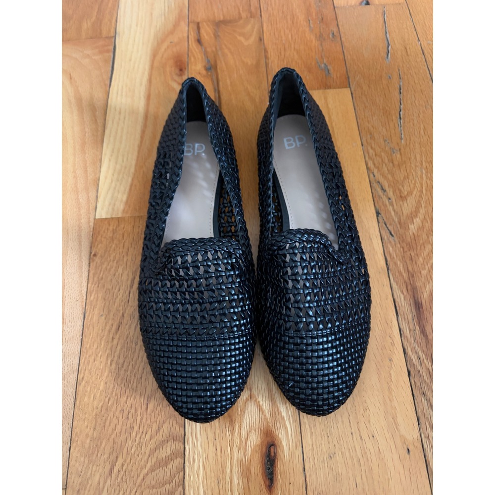 BP. Woven Basket Loafers Black Size 8